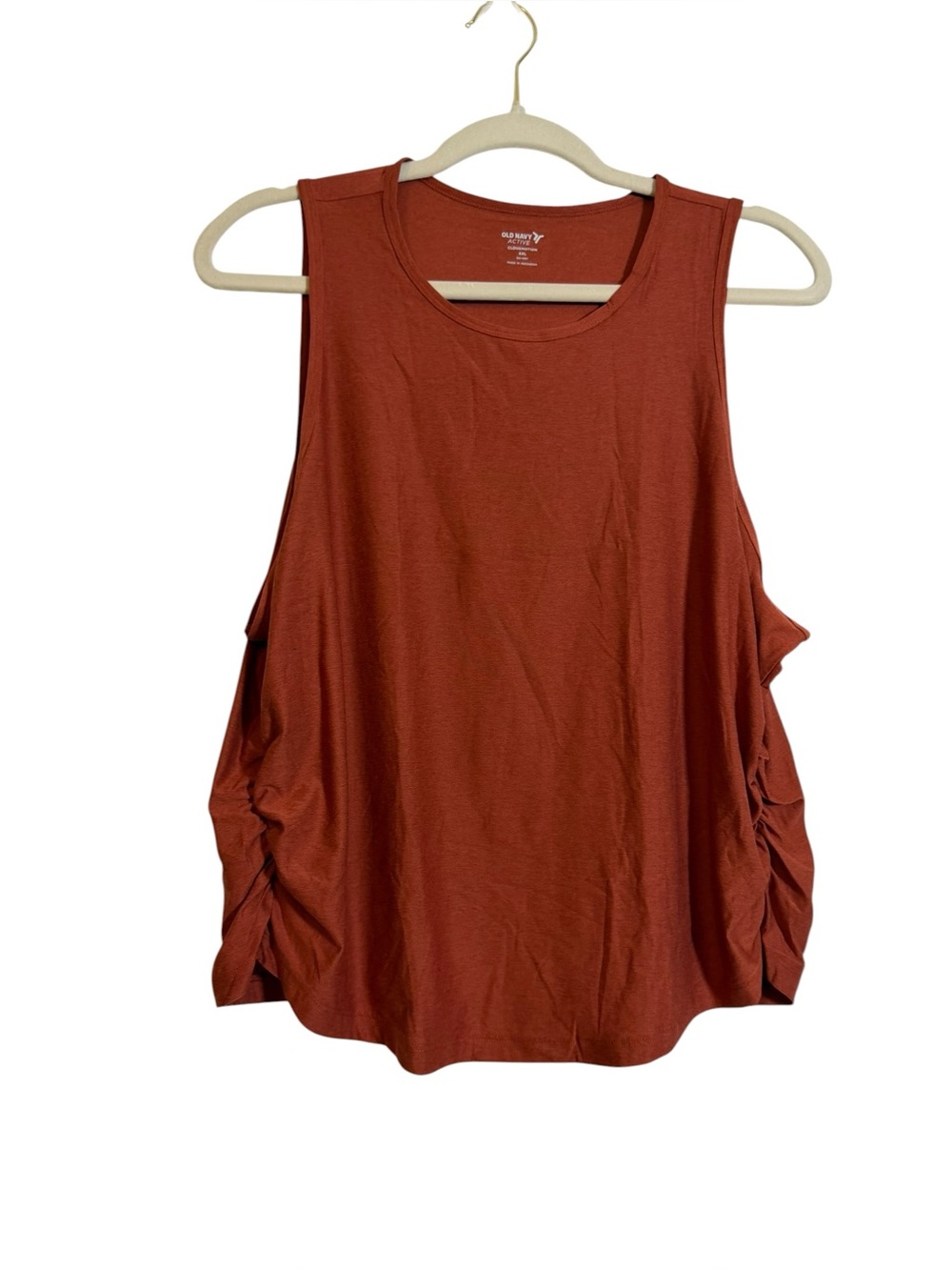Old Navy Active Rust Tank with Side Ruching sz XXL